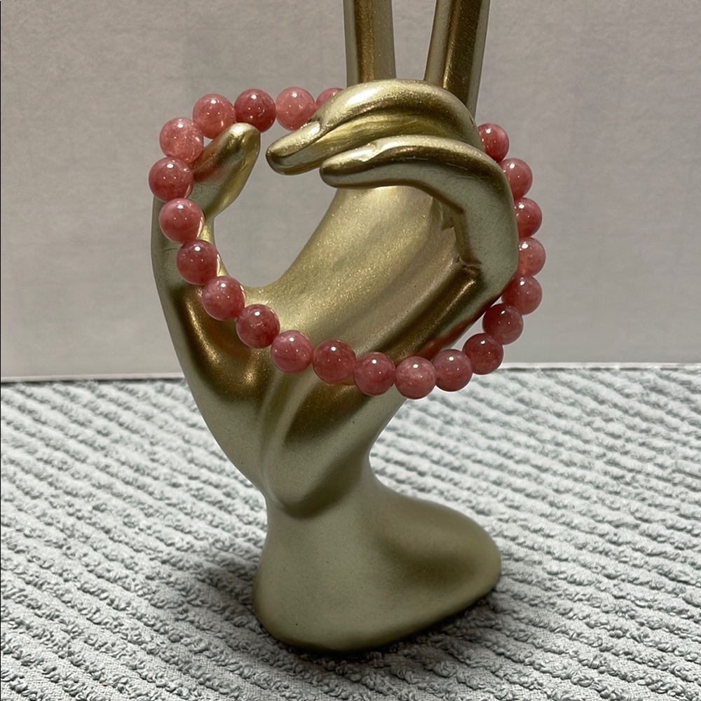 Strawberry Quartz stretch bracelet